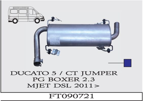 Fiat Ducato 5 / Jumper 4 / Boxer 4 2.3 D Mjet  Arka Susturucu 2011 > ..