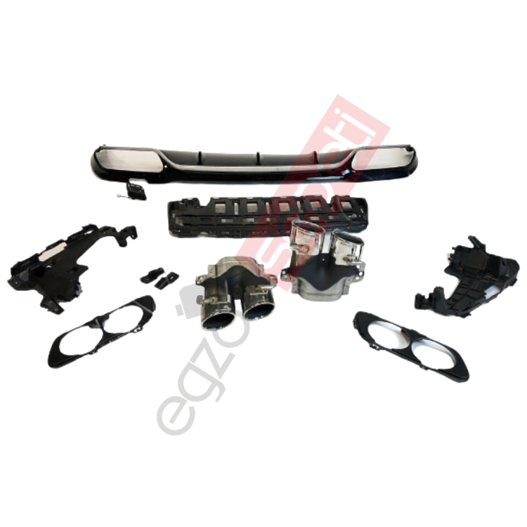 Mercedes W213 DİFÜZÖR GRİ ÇITA / KROM EGSOZ E53