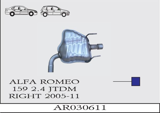 Alfa Romeo 159 2.4 Jtdm  Arka Susturucu Borulu Baskılı Sağ Taraf 2005 > 2011