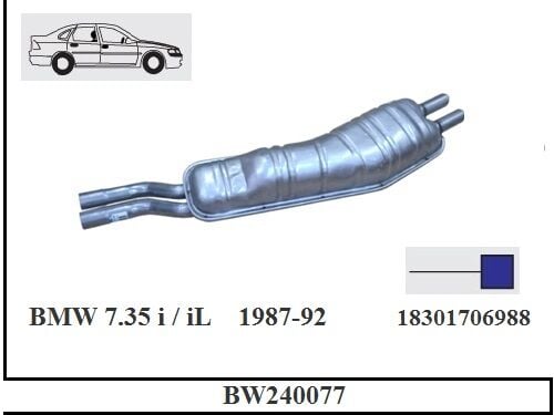 Bmw 7.35İ / Bmw E39 5.28İ Arka Susturucu Borulu 1987 > 1992