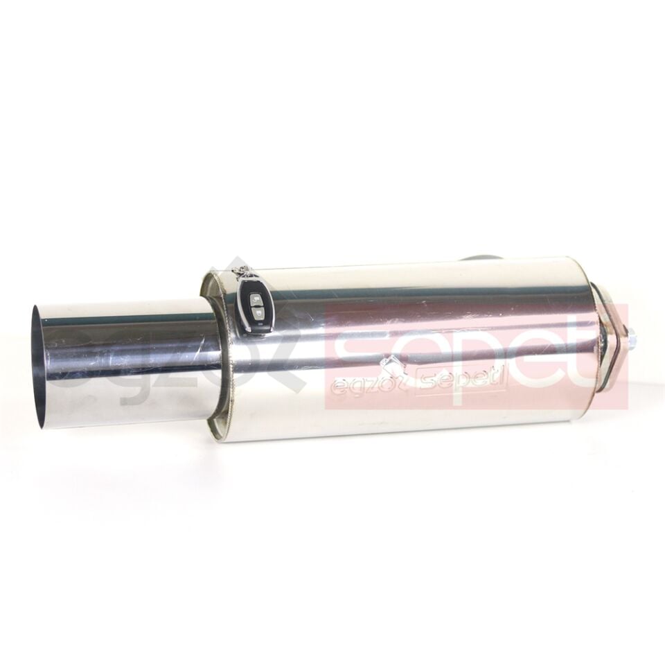 Varex Egzoz Büyük Kafalı 60 mm Krom Flanşlı Sistem + Uzaktan Kumanda Beyni Çift Anahtarlı