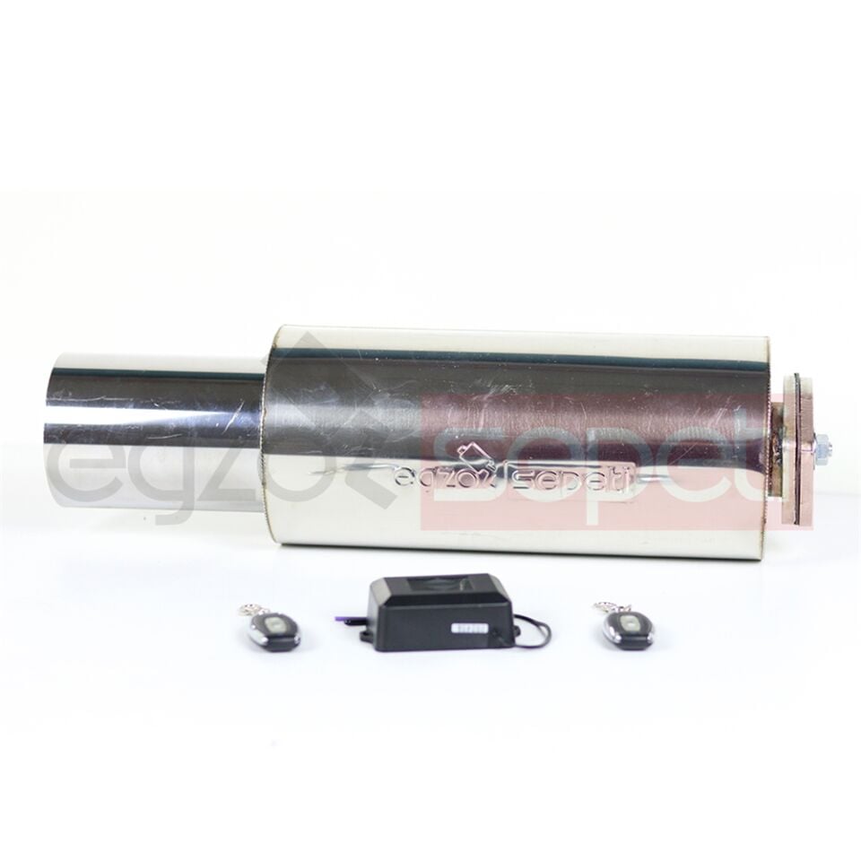 Varex Egzoz Büyük Kafalı 60 mm Krom Flanşlı Sistem + Uzaktan Kumanda Beyni Çift Anahtarlı