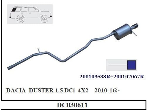 Dacia Duster 1.5 Dci 4X2 Arka Susturucu Borulu 2010 -> 2016 > …