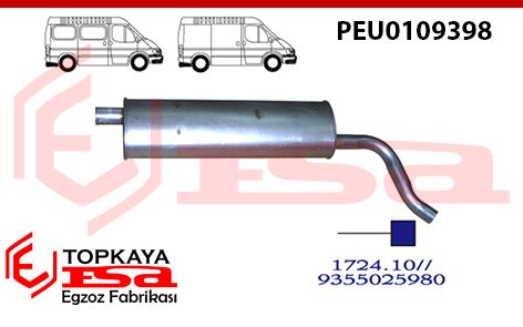 Peugeot J9 Minibüs Arka Susturucu 2.5D 1982 > 1998