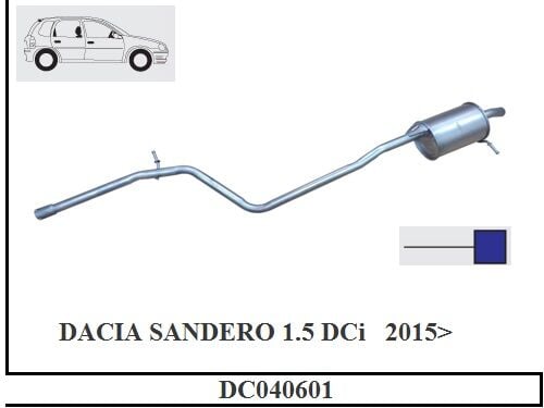 Dacia Sandero 1.5 Dci Arka Susturucu Borulu 2015 > …