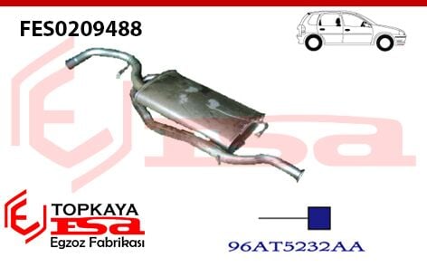 Ford Escort CLX Arka Susturucu Borulu Hb. 1995 > 1997