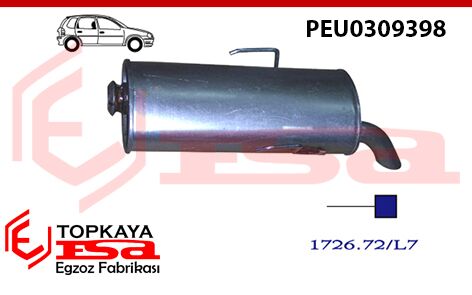 Peugeot 106 Arka Susturucu 1.3 / 1.4İ 1991 > 1996