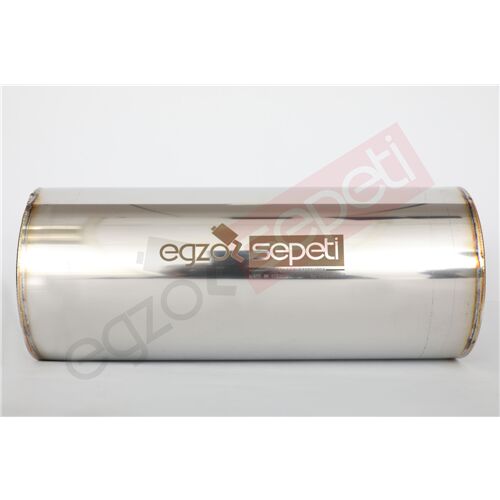Özel Üretim Rezonatör 70 Çap 304 Krom, Elyaflı Spor Susturucu 25 CM