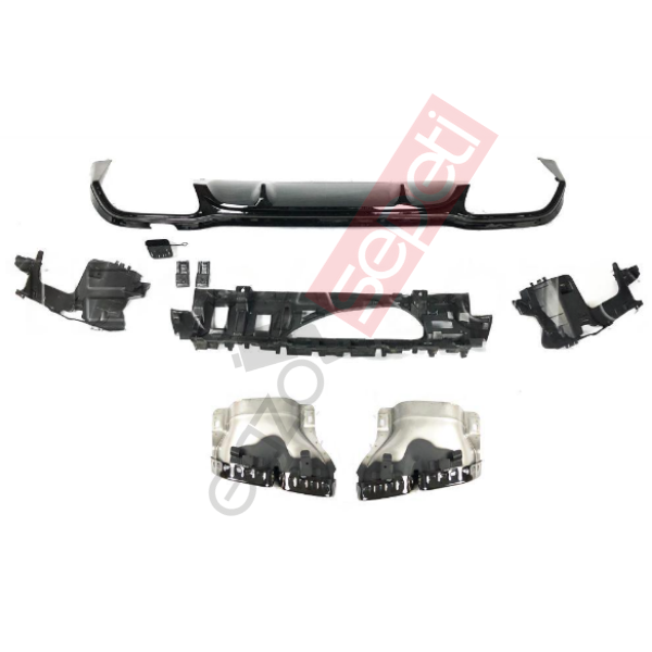 Mercedes W213 DİFÜZÖR SİYAH ÇITA / SİYAH EGSOZ E63 FACELIFT