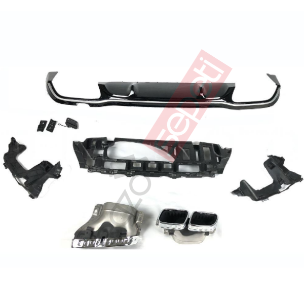 Mercedes W213 DİFÜZÖR GRİ ÇITA / KROM EGSOZ E63 FACELIFT