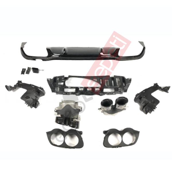 Mercedes W213 DİFÜZÖR SİYAH ÇITA / SİYAH EGSOZ E53 FL