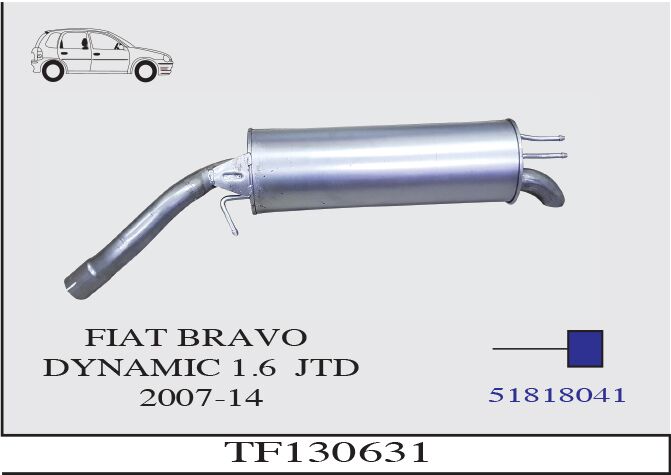 Fiat Bravo Dynamıc Arka Susturucu 1.6 Jtd 2007 > 2014