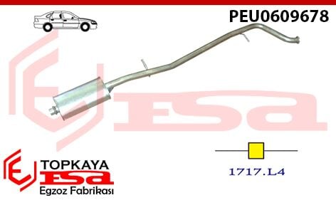 Peugeot 406 Orta Susturucu Borulu 1.8İ 16V Sedan 2001 > 2003