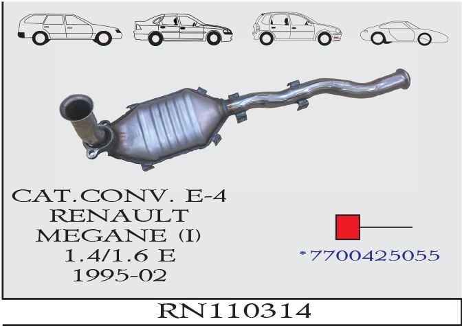 Renault 19  Katalitik Konverter Euro 4 1995 > 2002