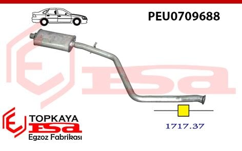 Peugeot 306 Orta Susturucu Borulu 1.1 / 1.8İ / 1.9D Sedan  1993 > 1997