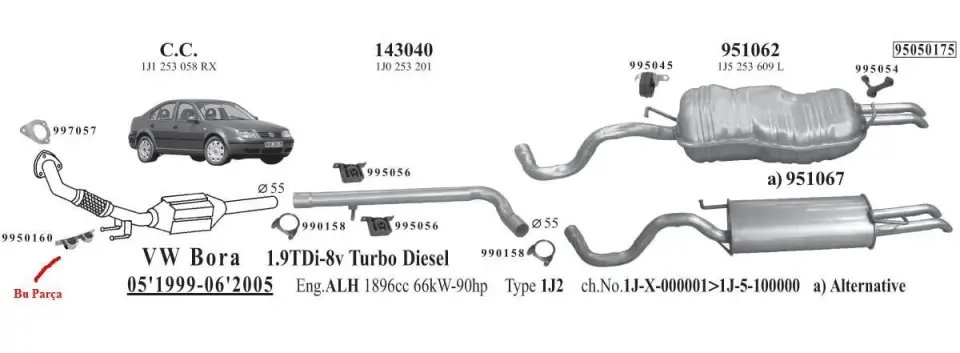 EGZOZ TAKOZU ÖN AUDİ 1.9TDİ (1999 - 06)