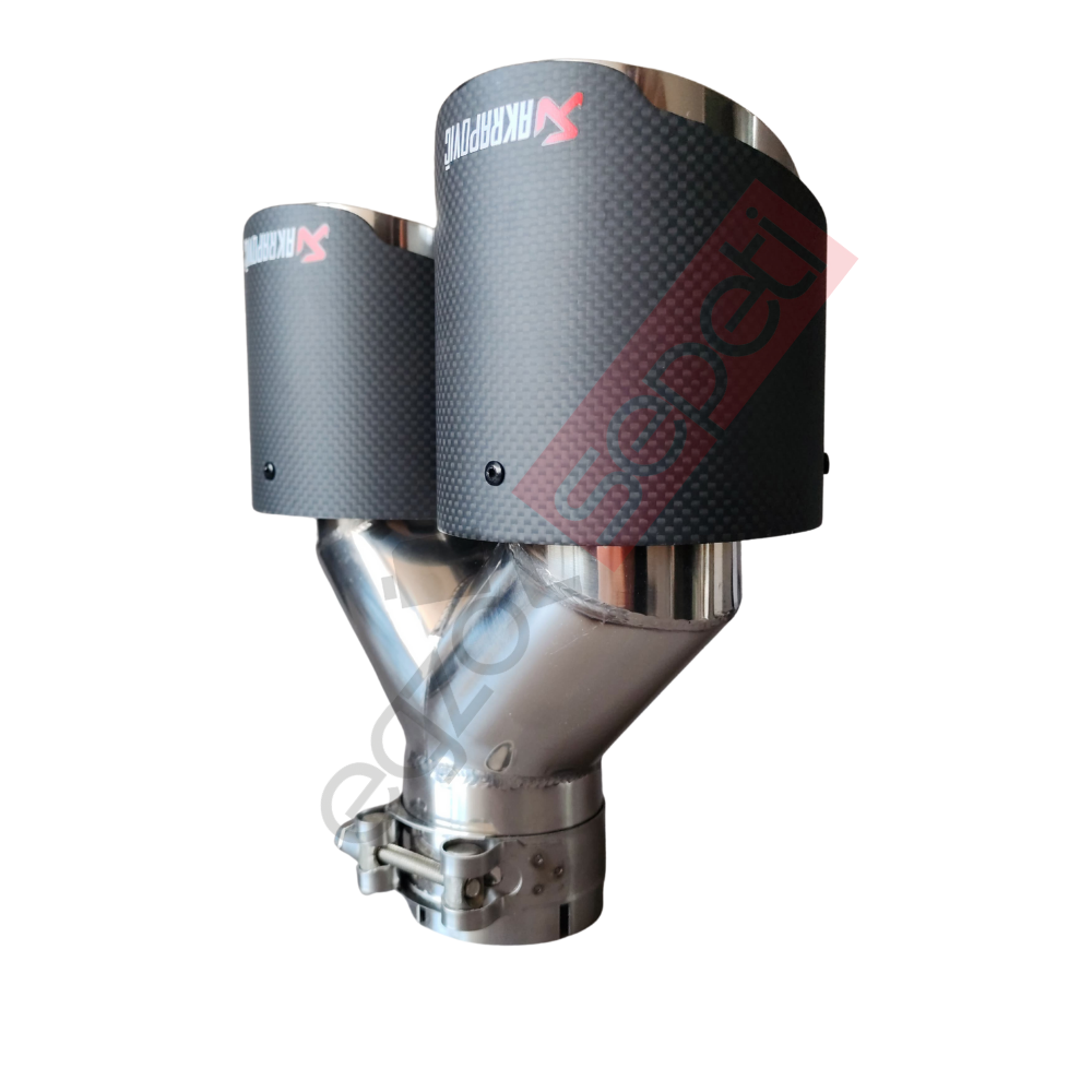 Akrapoviç Karbon Egzoz Ucu 100 MM Çiftli Mat Sag Gerçek Karbon Malzeme İthal Ürün