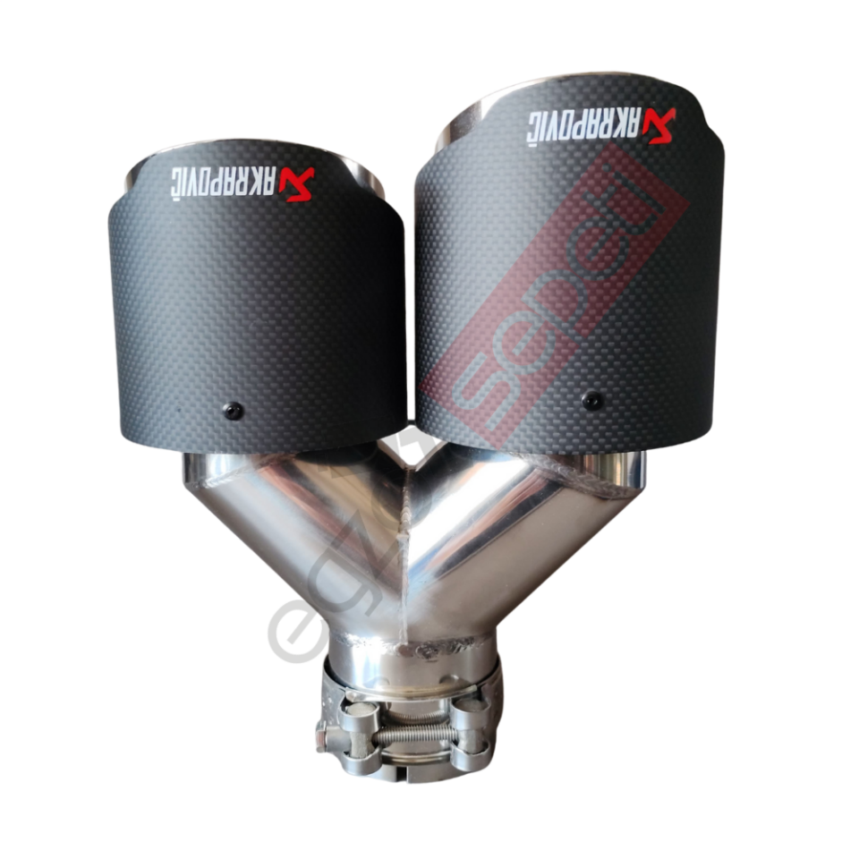 Akrapoviç Karbon Egzoz Ucu 100 MM Çiftli Mat Sag Gerçek Karbon Malzeme İthal Ürün