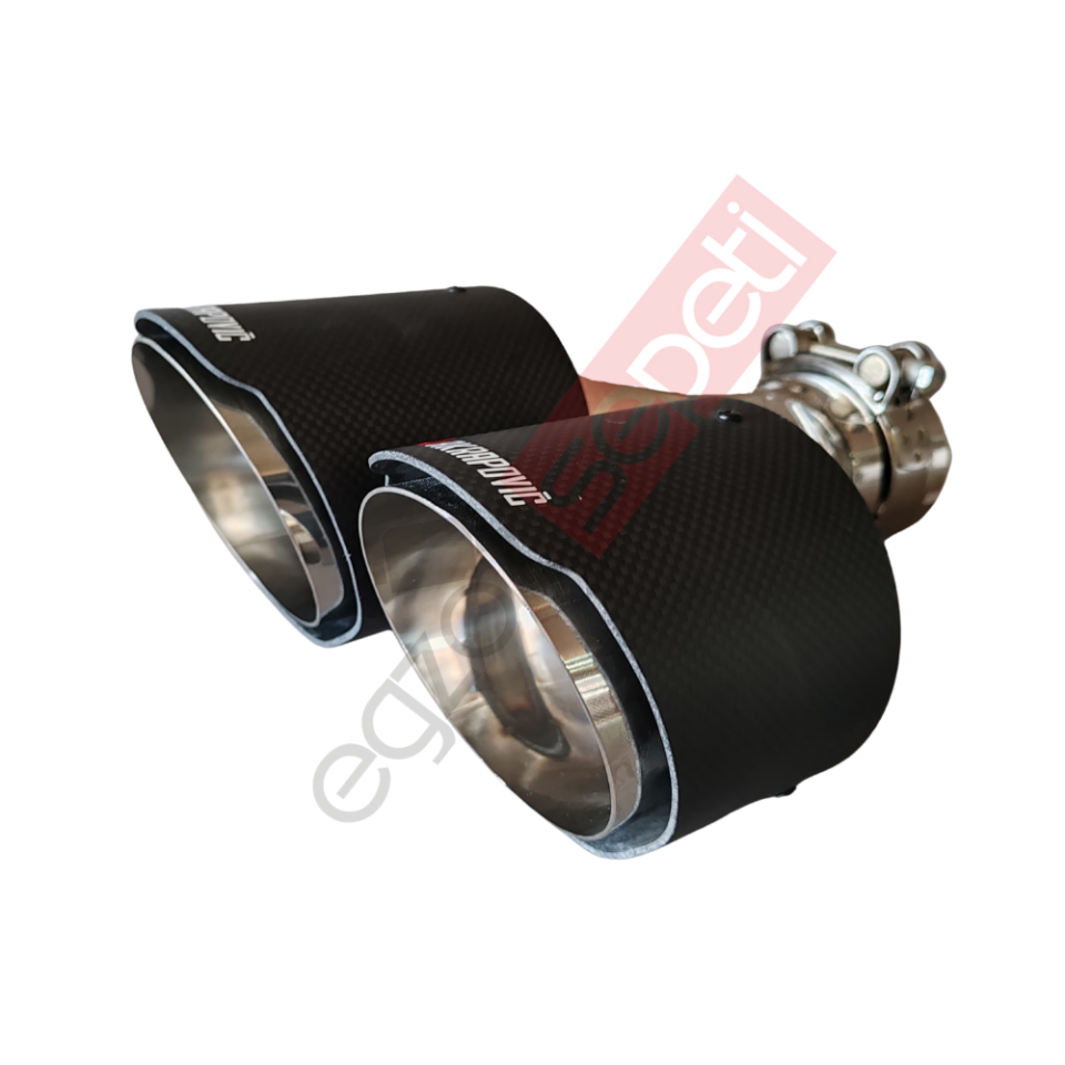 Akrapoviç Karbon Egzoz Ucu 100 MM Çiftli Mat Sag Gerçek Karbon Malzeme İthal Ürün