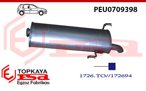 Peugeot 306 Hb Arka Susturucu 1.1 / 1.8İ / 1.9D 1993 > 1997