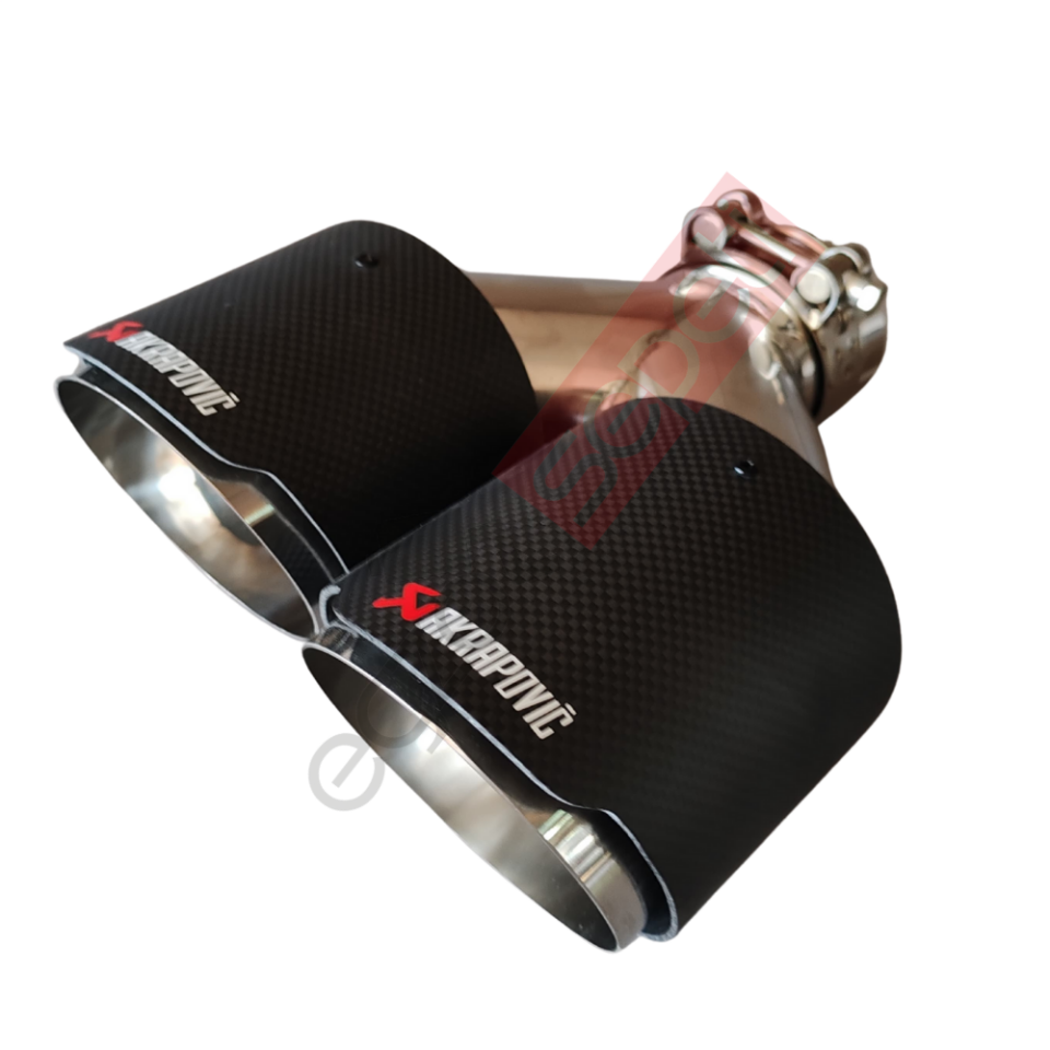 Akrapoviç Karbon Egzoz Ucu 100 MM Çiftli Mat Sol Gerçek Karbon Malzeme İthal Ürün