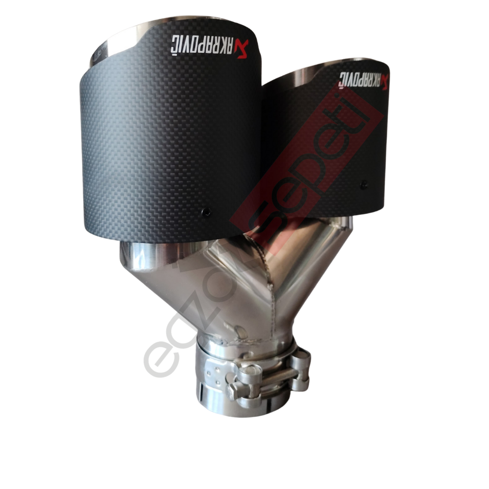 Akrapoviç Karbon Egzoz Ucu 100 MM Çiftli Mat Sol Gerçek Karbon Malzeme İthal Ürün