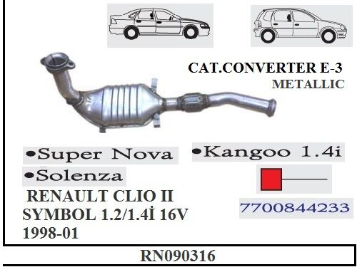 Daica Süpernova Metal Spiralli Katalitik Konverter Euro 3 1998 > 2001
