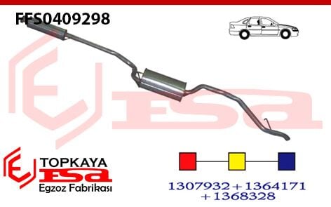 Ford Focus 1.4 / 1.6İ Ön-Orta Susturucu 2004 > 2007