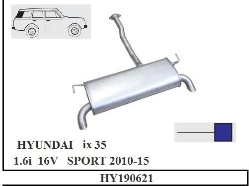 Hyundai İx35 1.6İ 16V Arka Susturucu Borulu Çift Çıkış Spor 2010 > 2015