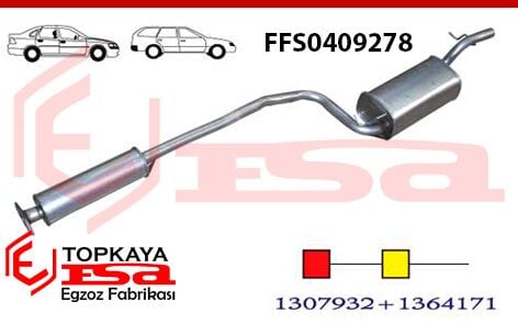 Ford Focus 1.4 / 1.6İ Ön & Orta Susturucu 2001 > 2008 >…