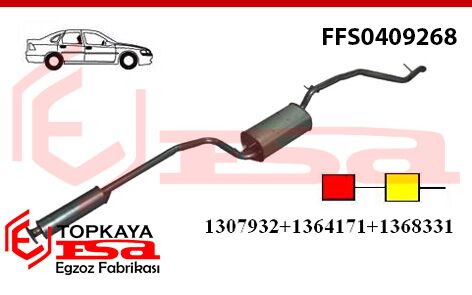 Ford Focus 1.4 / 1.6İ Ön & Orta Susturucu 2001 > 2008 >…