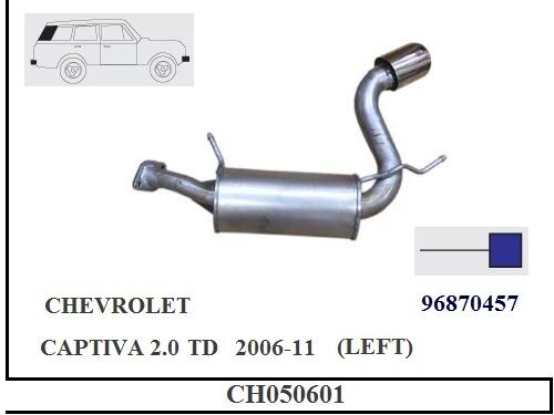 Chevrolet Captiva 2.0 Td Arka Susturucu Borulu Sol 2006 > 2011