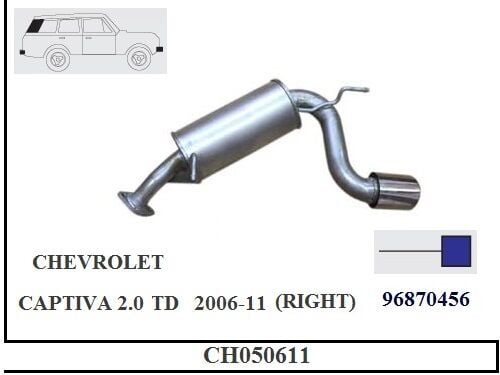 Chevrolet Captiva 2.0 Td Arka Susturucu Borulu Sag 2006> 2011