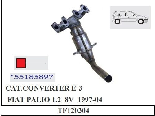 Fiat Palio 1.2 8V Katalitik Konverter Euro 3 1997 > 2004