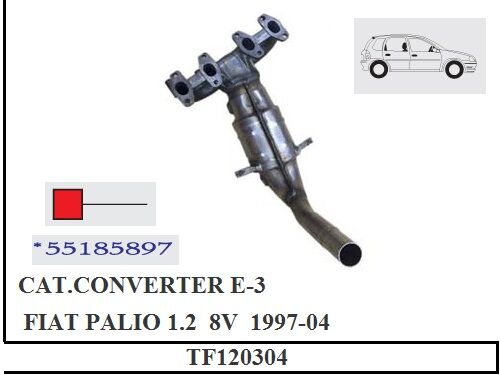 Fiat Palio 1.2 8V Katalitik Konverter Euro 3 1997 > 2004
