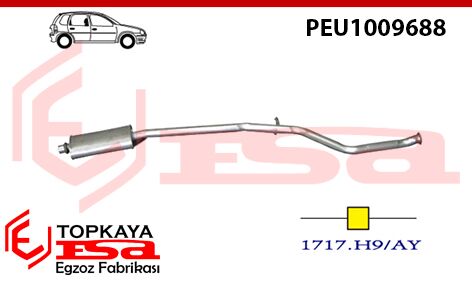Peugeot 206 Orta Susturucu Borulu 1.6İ 16V 2000 > ... (Uzun)