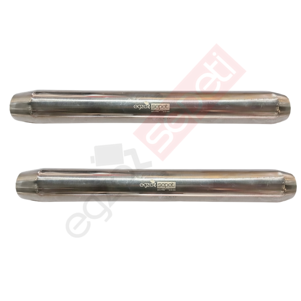 Özel Üretim 2 Adet Rezonatör 70 Çap 304 Krom Spor Susturucu 80 CM