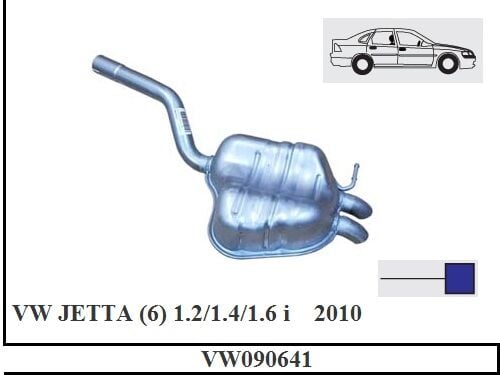 Volkswagen Jetta 6 1.2 / 1.4 / 1.6 İ Arka Susturcu Borulu Baskılı 2010 >...
