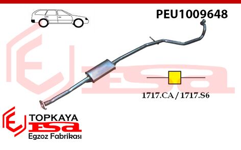 Peugeot 206 1.1İ / 1.4İ / 1.6İ 16V Orta Susturucu Borulu Sw 2001 > 2007