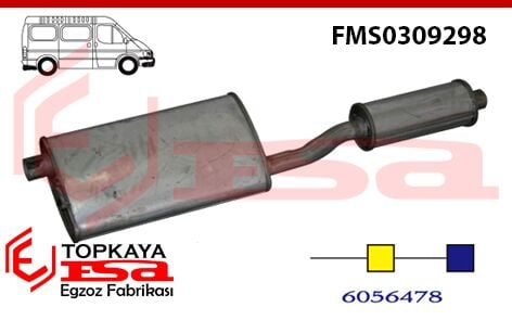 Ford Minibüs Transit 2.4 Arka-Orta Çift Susturucu 1978>1984