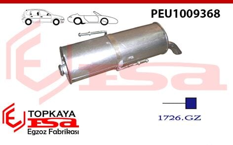 Peugeot 206 Arka Susturucu Hb 1.4 / 1.6İ 2000 > 2003
