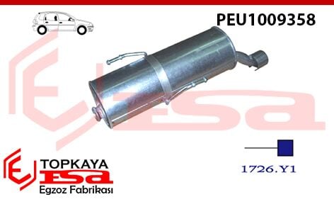 Peugeot 206 1.4 / 1.6İ Arka Susturucu 1998 > 2001