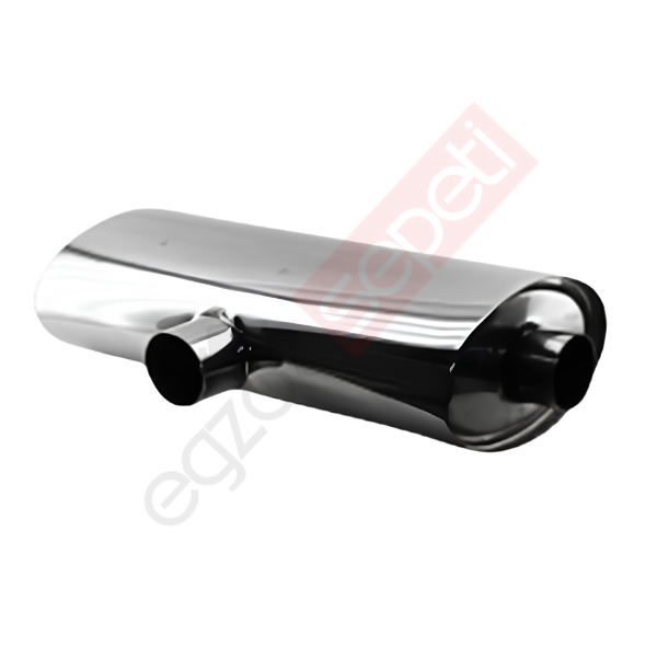Üniversal Oval T Susturucu Crom Egzoz - 100x220 mm