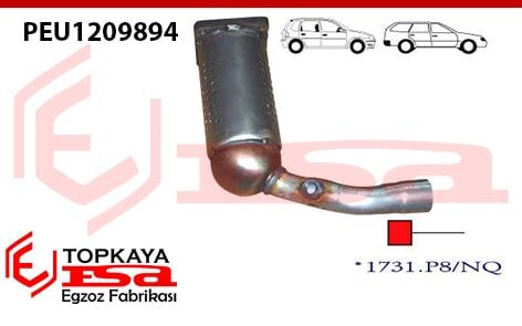 Peugeot 307 1.4İ / 1.6İ Katalitik Konverter Euro 4 2001 > 2004