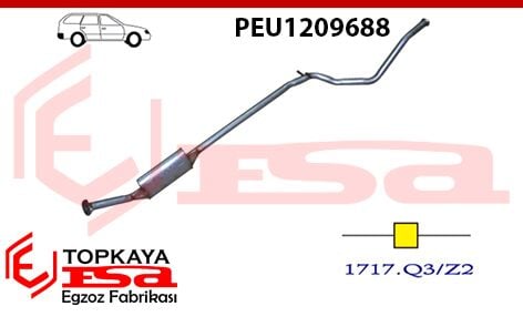 Peugeot 307 Stw Orta Susturucu Borulu 1.6İ 16V 2002 > ...