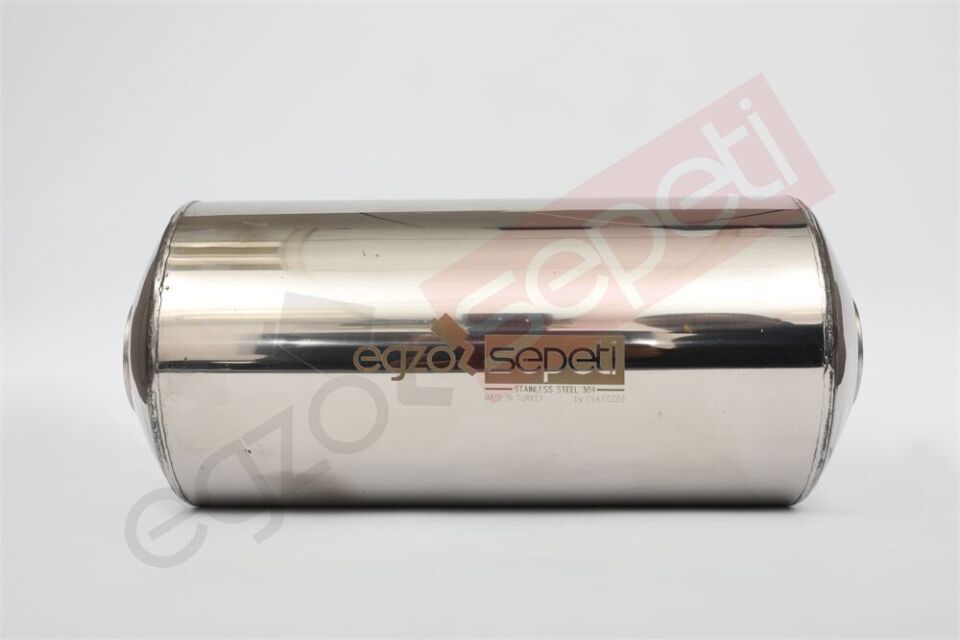 Özel Üretim Rezonatör 76 Çap 304 Krom, Elyaflı Spor Susturucu 25 CM