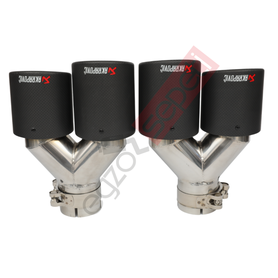 Akrapoviç Karbon Egzoz Ucu 90 MM Çiftli Dudaklı Mat Sag Ve Sol Takım Gerçek Karbon Malzeme İthal Ürün