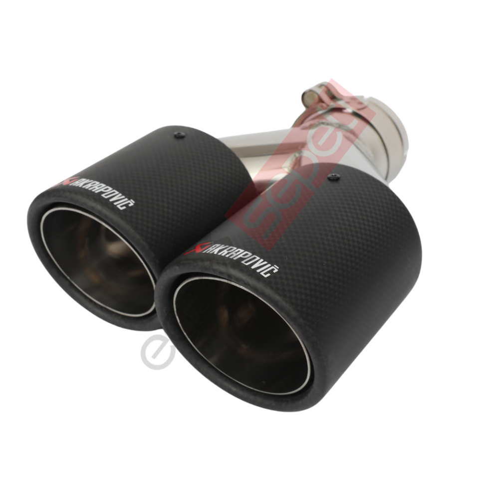 Akrapoviç Karbon Egzoz Ucu 90 MM Çiftli Dudaklı Mat Sag Ve Sol Takım Gerçek Karbon Malzeme İthal Ürün