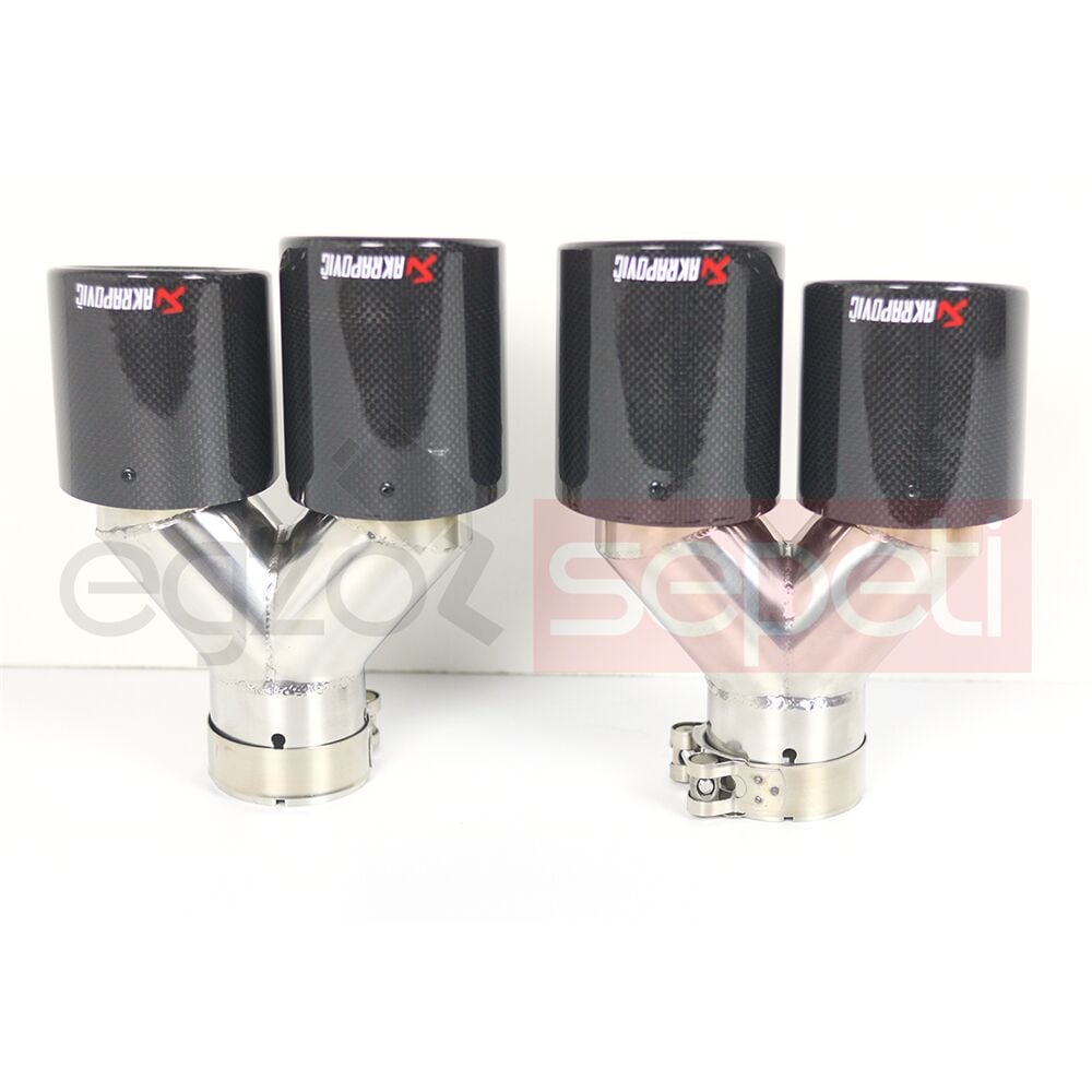 Akrapoviç Karbon Egzoz Ucu 100 MM Çiftli Dudaklı Mat Sag Ve Sol Takım Gerçek Karbon Malzeme İthal Ürün