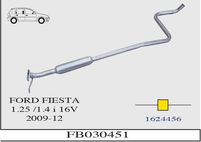 Ford Fiesta 1.25 /1.4 İ 16V Tüp Orta Susturucu Borulu 2009 > 2012